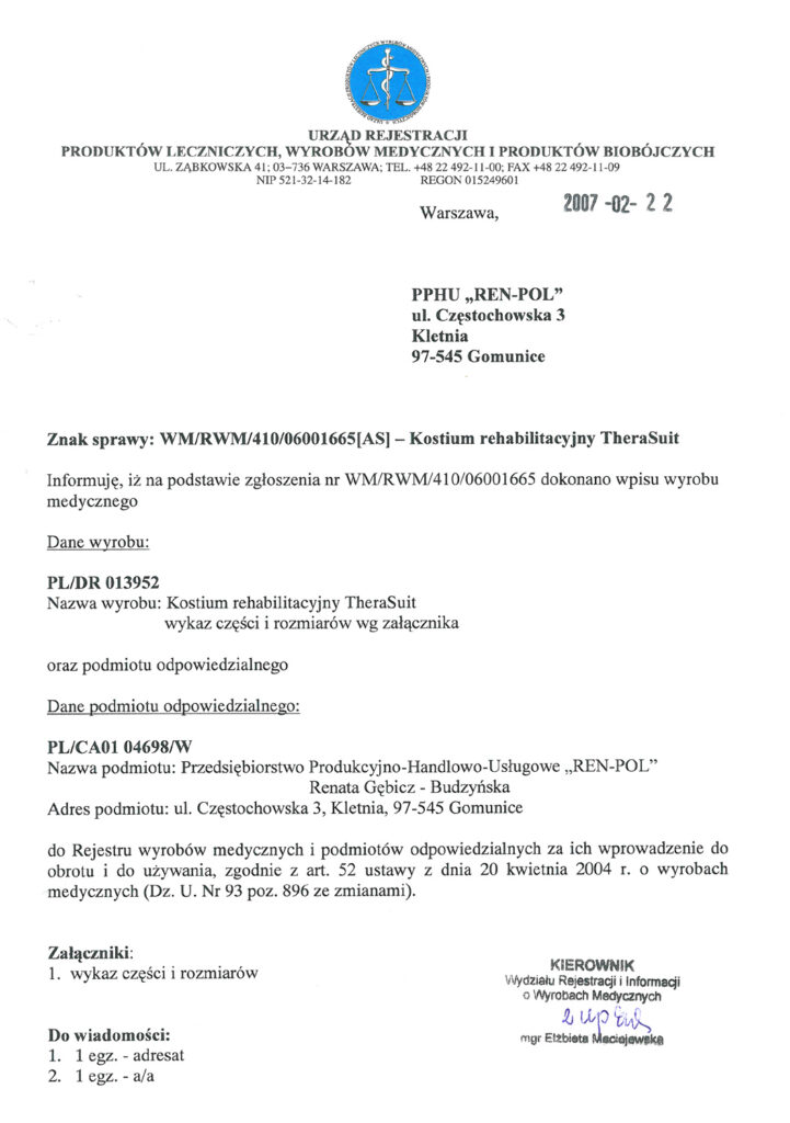Certyfikat RENPOL nr 5